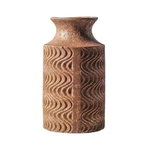 Creative ceramic vase knife carved wave pattern flower