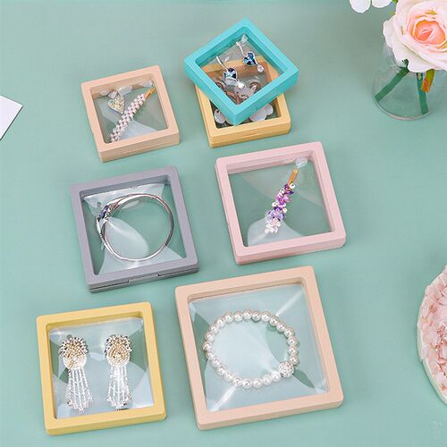 10pcs Set 3D Floating Display Case Stands Transparent Square