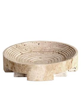 简约现代创意黄洞石刻纹托盘果盘展示盘售楼处卧室样板房工艺摆件