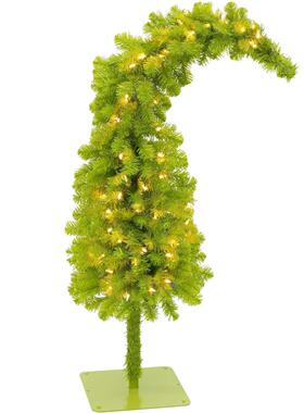 麦粒工厂绿色PVC歪脖子圣诞树1.5m圣诞树led灯树