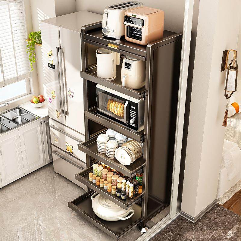 厨房收纳柜钢制橱柜夹缝多功能储物烤箱微波炉置物架落地多层,厨房/烹饪用具,抹布架/厨房清洁收纳架,淘宝优惠券,粉丝福利购,淘宝优惠卷