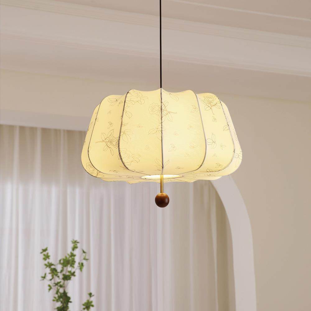 法式中古风布艺吊灯餐厅灯新中式复古书房灯南洋风民宿卧室房间灯,家装灯饰光源,智能吊灯,淘宝优惠券,粉丝福利购,淘宝优惠卷