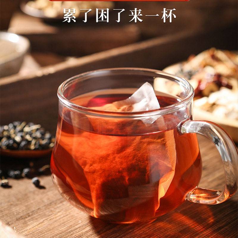 北京同堂人参枸仁茶30袋黄精桑葚玛HQR咖组合舰茶官杞网正品官方