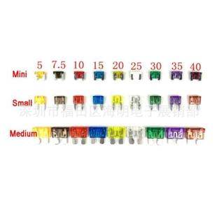 270PCS汽摩游艇房车迷你中小保险丝5A7.5A10A15A20A25A30A35A40A