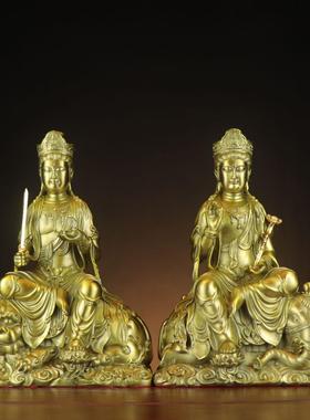 杨铜记 铜菩萨像 铜文殊菩萨 铜普贤菩萨 铜文殊普贤