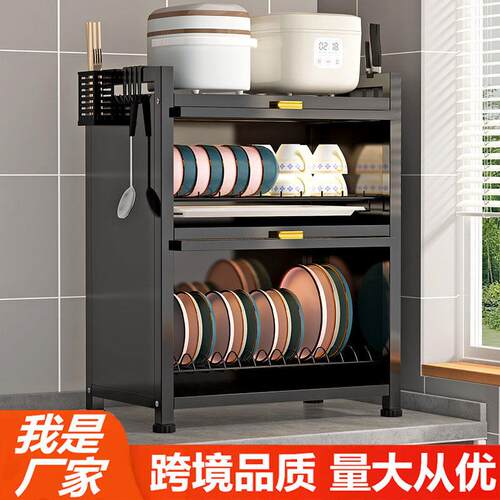 霸州工厂厨房碗碟置物架翻盖碗柜台面防尘碗筷收纳盒碗盘沥水架