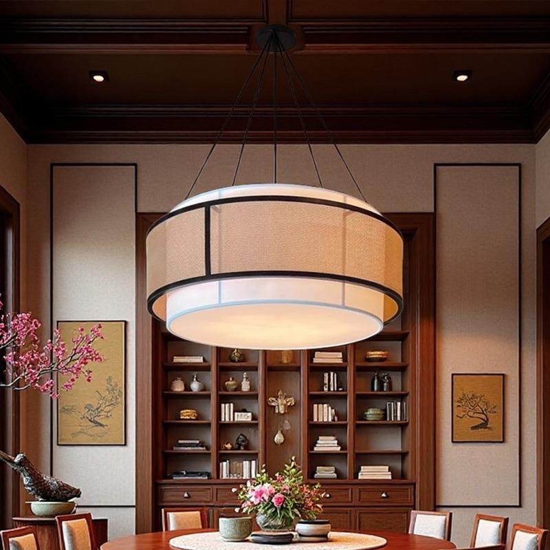 新中式餐厅吊灯包厢饭店宴会厅民宿茶室吧台吊灯宋代美学布艺灯具,家装灯饰光源,智能吊灯,淘宝优惠券,粉丝福利购,淘宝优惠卷