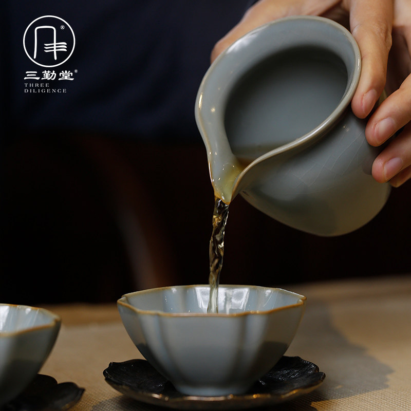 三勤堂汝窑公道杯匀杯功夫茶具分茶器公杯汝瓷开片茶海新品S34016
