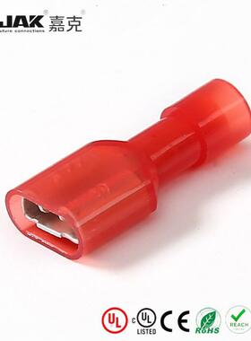 FDFN1.25-250红色尼龙全绝缘套母插端子 6.3插簧母头快速接线 KST