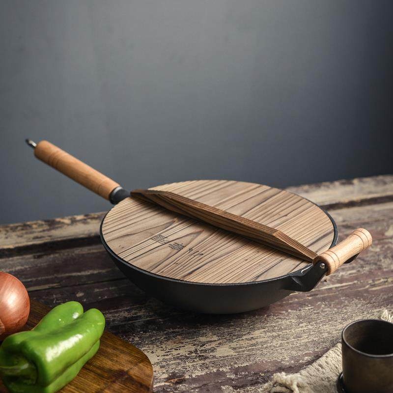 单把木柄加厚铸铁炒锅家用无涂层不粘锅老式平底大铁锅生铁炒菜锅,鲜花速递/花卉仿真/绿植园艺,割草机/草坪机,淘宝优惠券,粉丝福利购,淘宝优惠卷