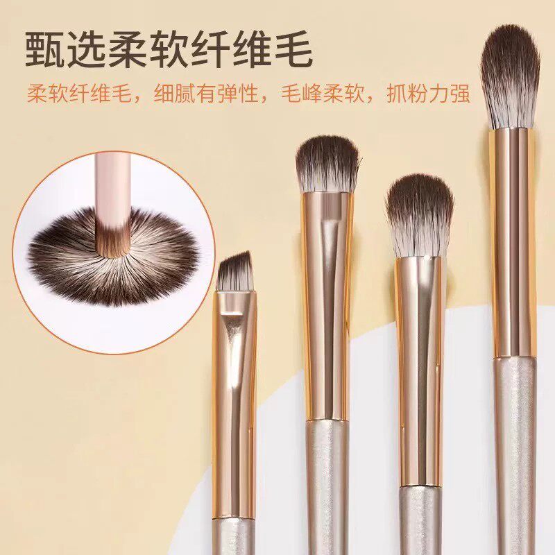 跨境鎏金化妆刷套装眼影刷粉刷一整套腮红刷便携小套鼻影修容刷