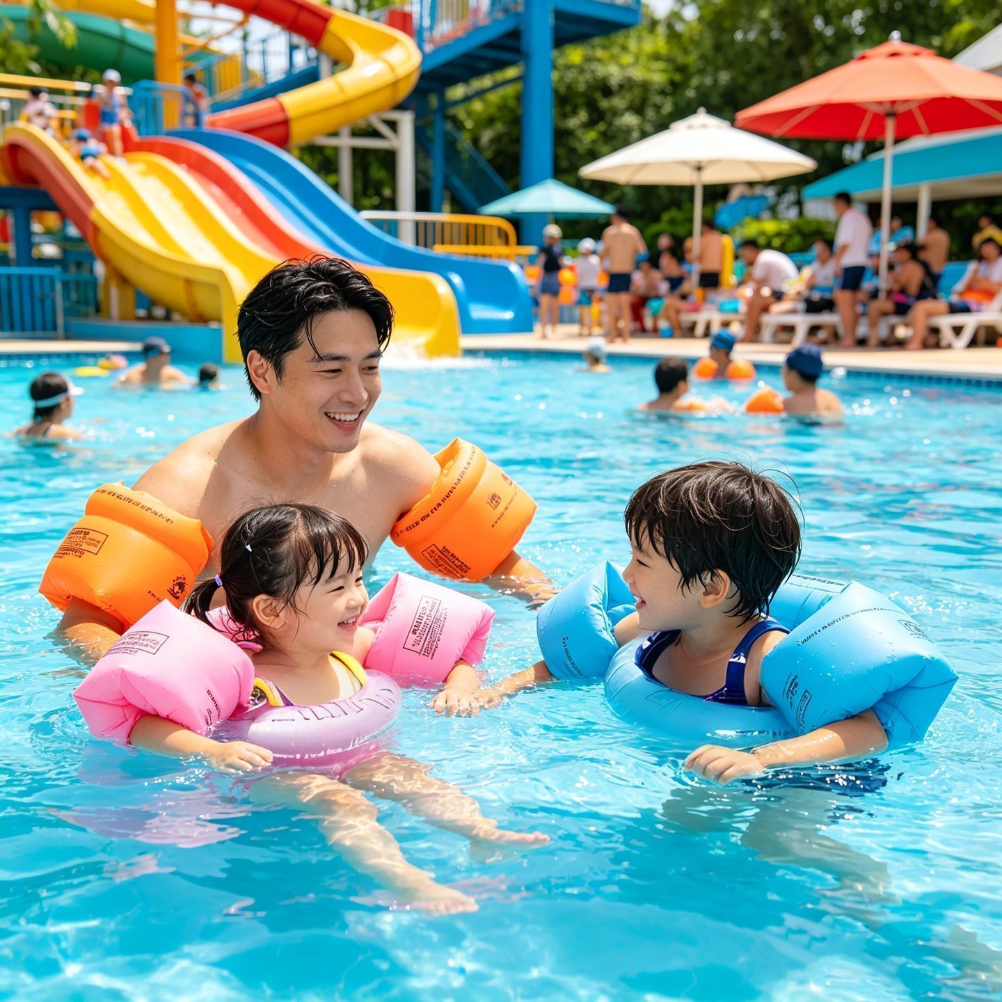 夏日加厚游泳手臂圈成人儿童通用双气囊浮袖袖漂游泳水袖成年人