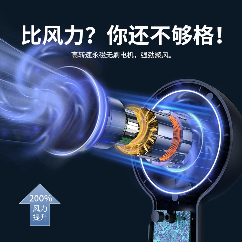 新款登山扣无叶迷你静音小风扇充电高颜值风扇可携式涡轮手持小风