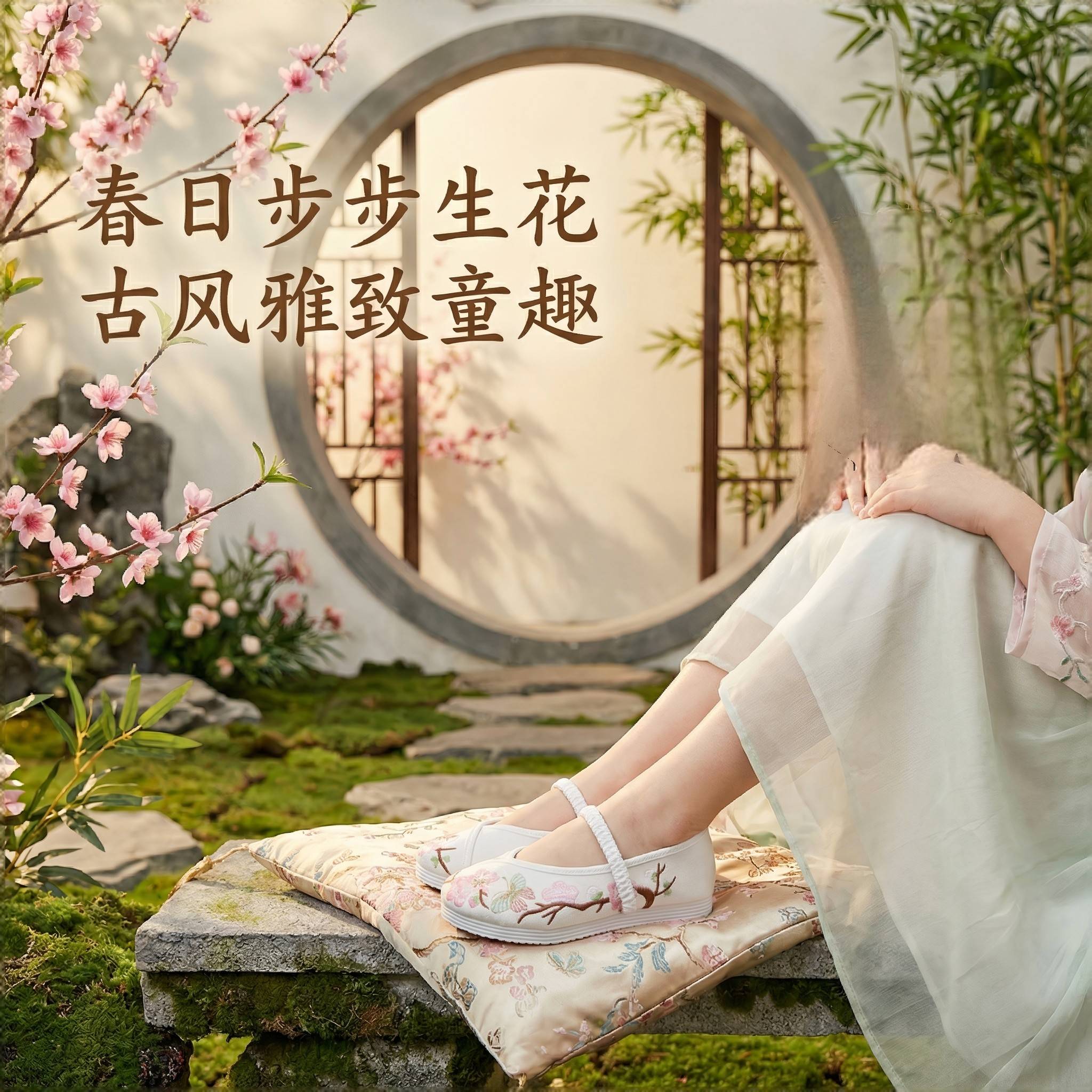 绣花鞋女款儿童古风手工古代布鞋女童古装汉服鞋子宝宝中国风童鞋图片