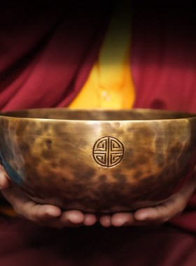 紫火音疗满月颂钵钵尼泊尔纯手工七音准钵疗愈演奏冥想摆件