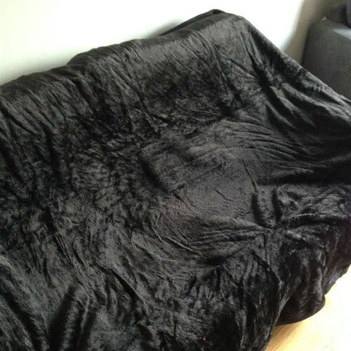 Soft Solid Black Color Coral Fleece Blanket Warm Sofa Cover