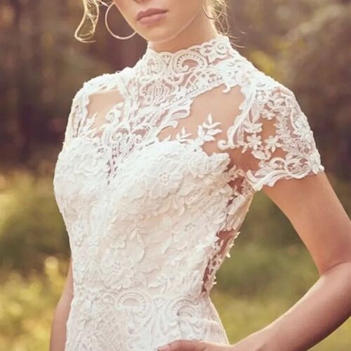Bride Pants Suit Wedding Party Bridal Gowns Lace Short Sleev