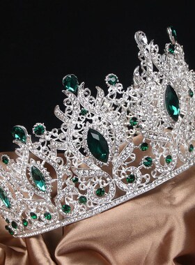 Green Bridal Crown Princess Tiara Headband Costume Party Acc