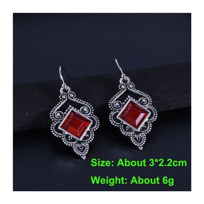 Boho Dangle Earrings for Women Vintage Selenite Turquoise Dr