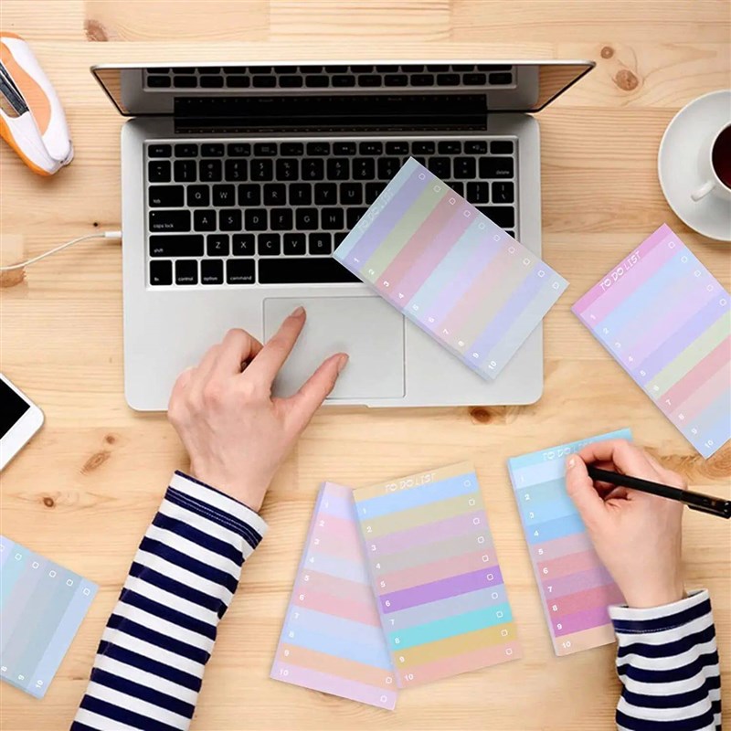 100 Sheets to Do List Notes Planner Notepad Colorful Small P - 实物图