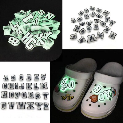 1pcs Letter Pins Shoe Charms Decorations For Croc DIY Lumino
