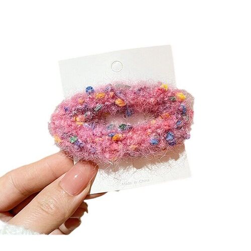Autumn and winter plush retro color bb clip sweet girl side