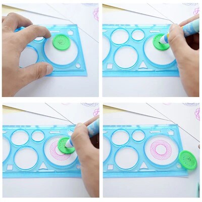 Geometry Spirograph Drawing Stencils Set Painting Template A