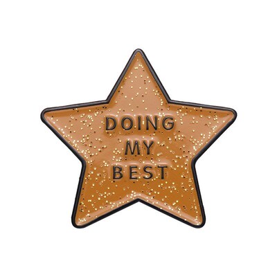 Cute Star Metal Pin Creative English Letter DING MY BEST Ins