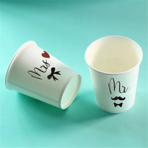 New 10pcs MR&MRS Disposable Paper Cup for Wedding Decoration