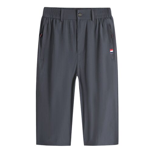 2025 Cropped Pants Mens Large Size Loose Ice Silk Quick-dry