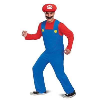 Kostum pria dewasa mewah Luigi kostum Super Brothers pakaian