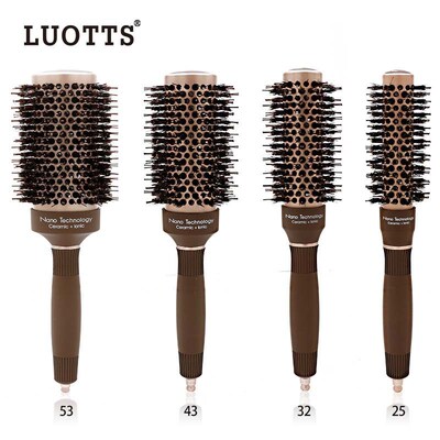 Round Hair Comb Curling Hair Brush Ceramic Iron Barrel Comb