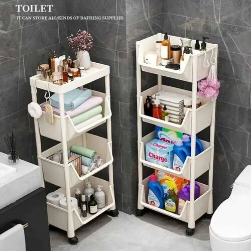 Trolley Storage Rack Multi-Layer Cart Movable Bookshelf Book
