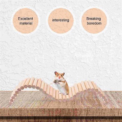 Wood Ladder Toy Hamster Climbing Chinchilla for Cage Decor