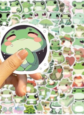 100PCS Cute Little Frog PVC Sticker Aesthetic Stationery Sch