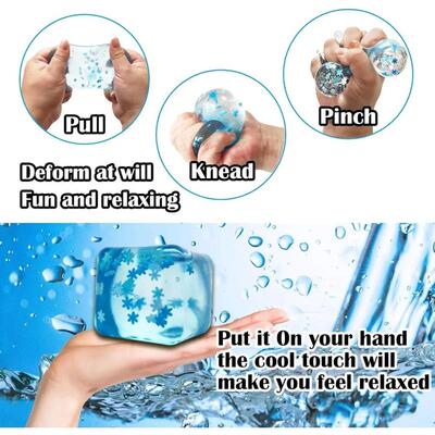 Squishy Ice Cube Fidget Toys, Stress Relief Ball for Adults