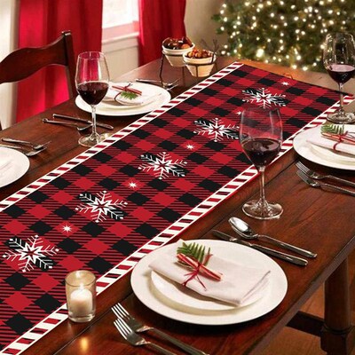 Merry Christmas Tablecloth Rectangular Table Runner Luxury S