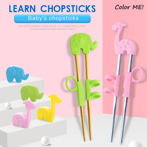 Reusable Stainless Steel Cute Portable Chopsticks For Kids L