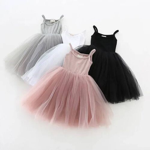 Summer Cute Girls Sequined Princess Dress Kids Sleeveless Tu