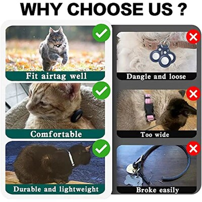 Airtag Cat Collar Breakaway, Reflective Kitten Collar with A