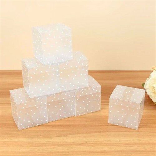 10pcs PVC Square Transparent Frosted Dot Candy Box