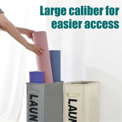 1pc Rolling Slim Laundry Basket Large Storage Capacity