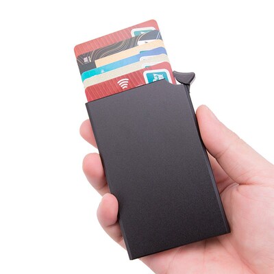RFID Anti-theft Smart Wallet Thin ID Card Holder Unisex Auto