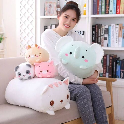 18-28CM Soft Animal Cartoon Pillow Cushion Cute Fat Dog Cat