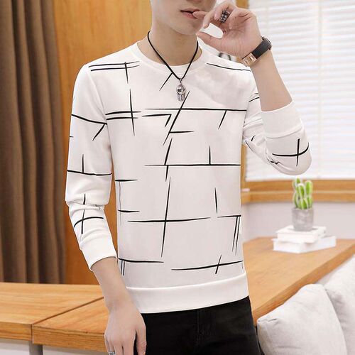 -Autumn new youth tend round neck multi-thread large size me