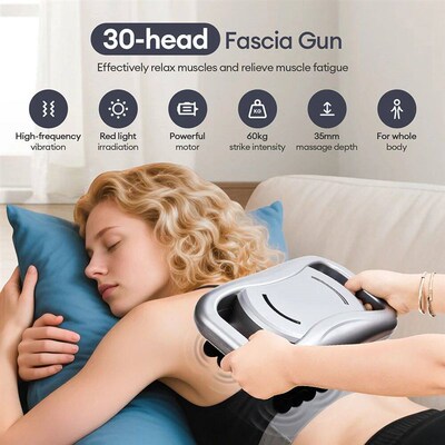 30-Heads Body Massage Gun High-Frequency Vibration Fascia Gu