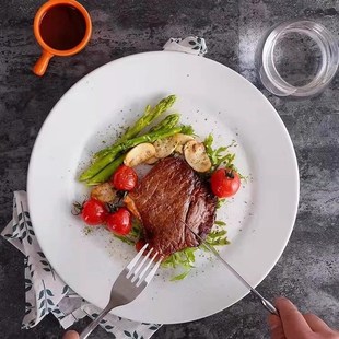 Steak plate white ceramic Western food plate plates set 盘子