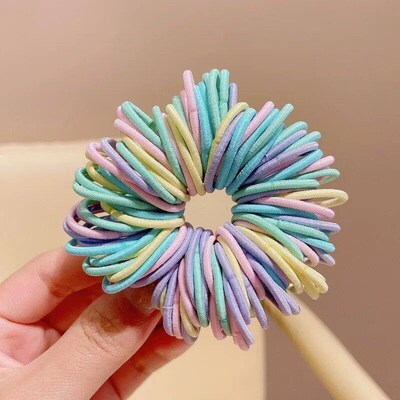 250/300Pcs Girls Colorful Hair Bands Set Nylon Elastic Rubbe