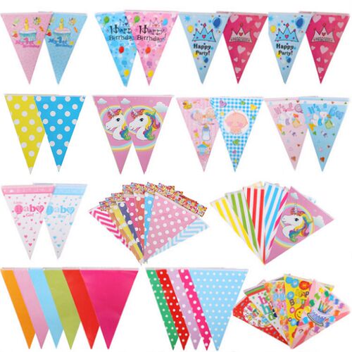Love Dots Paper Triangle Flag Kids Birthday Party Decoration