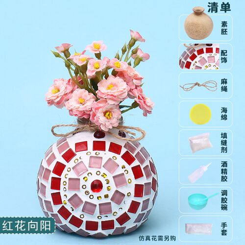 DIY Mosaic Vase Kit 38 Womens Day Gift Crystal Glass Art Kid